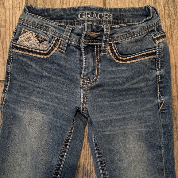 Grace Kids Denim Flare Jeans in Blue - Picture 2 of 6